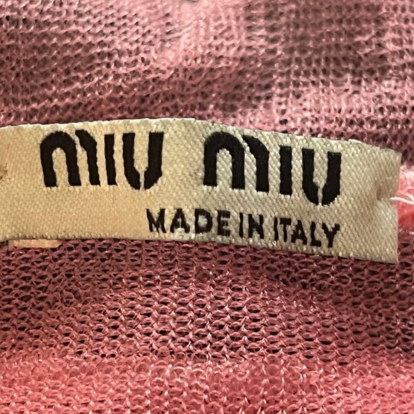 MIU MIU Sheer Mesh Cardigan/Top in Bubblegum Pink Size (44) 8 - Picture 6 of 7